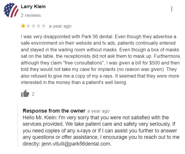 negative review example