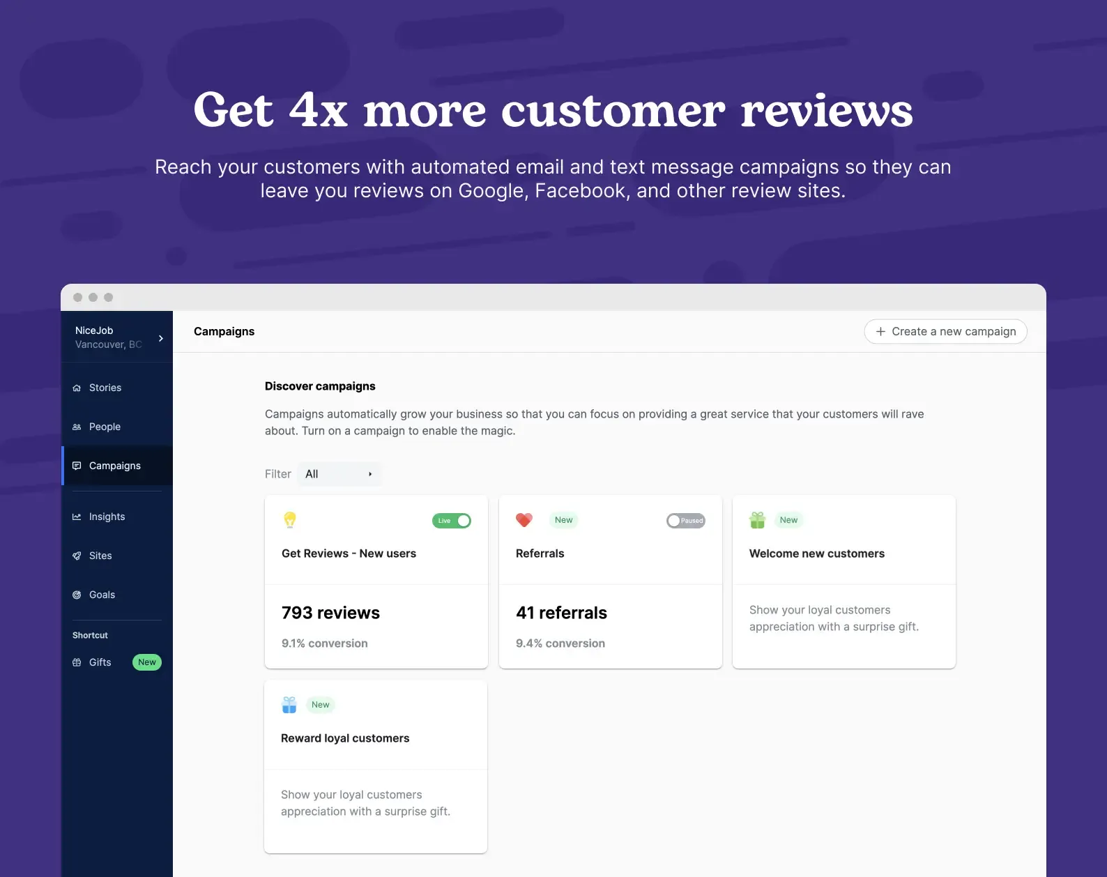 Get 4x more customer reviews
