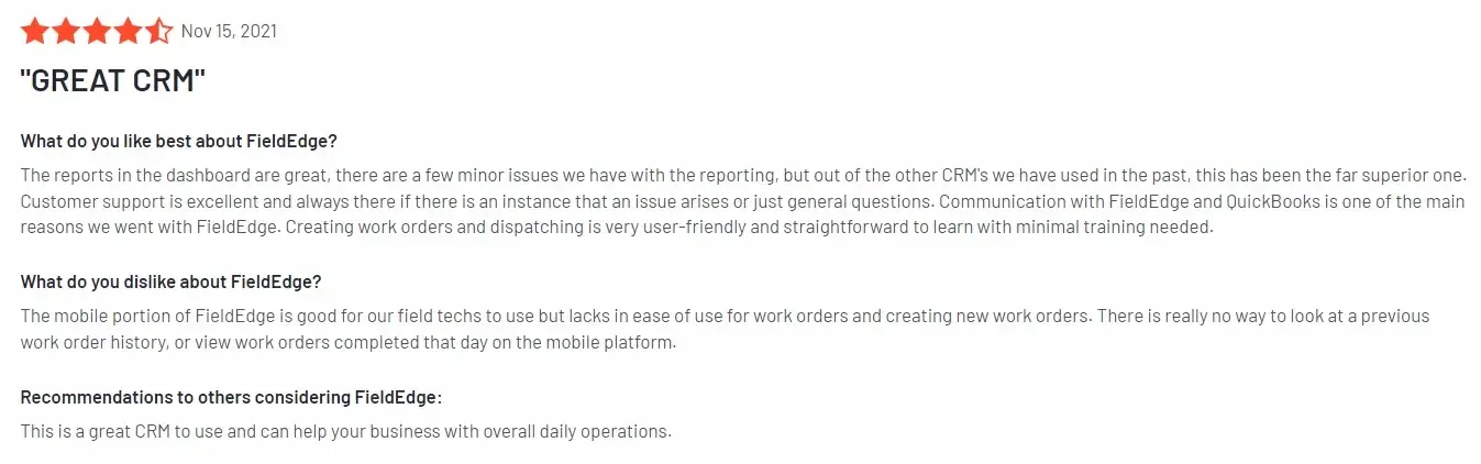 User Review of FieldEdge