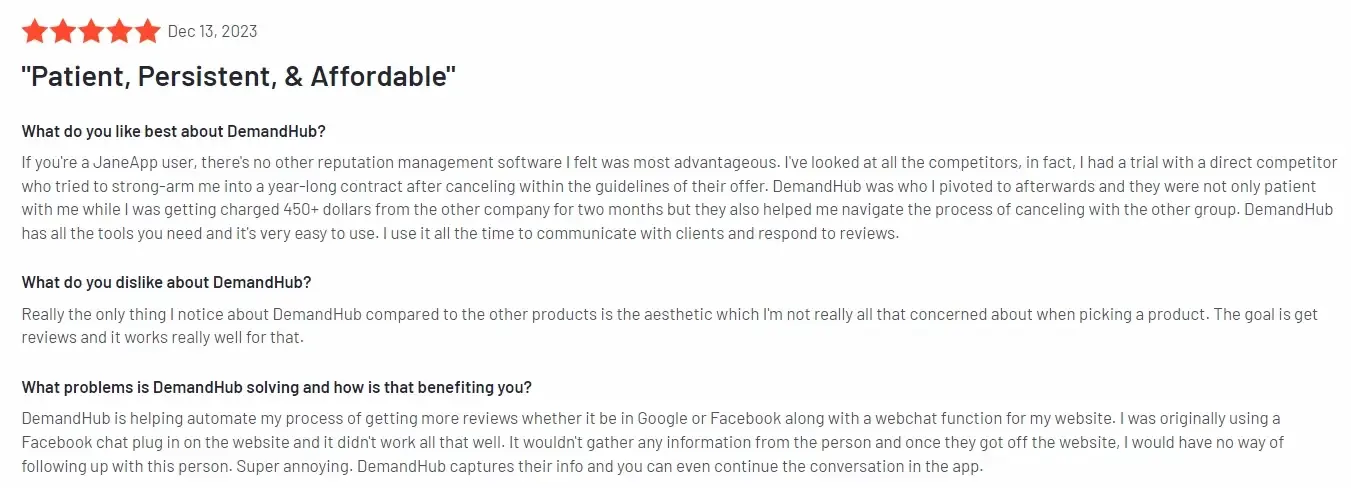 User Review of DemandHub
