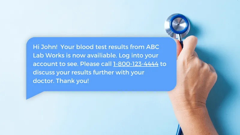 lab results text image example